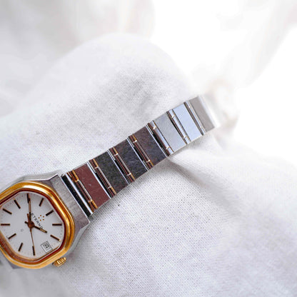 Eterna Vintage Tank Style: Ladies 80s White Dial Two Tone