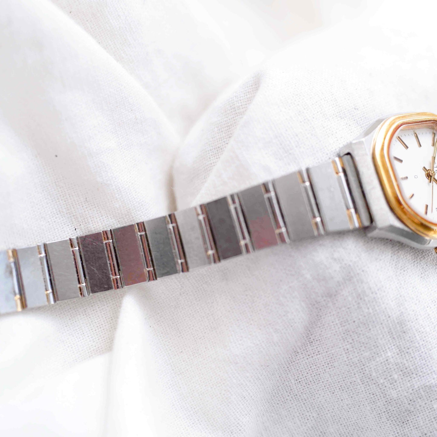 Eterna Vintage Tank Style: Ladies 80s White Dial Two Tone