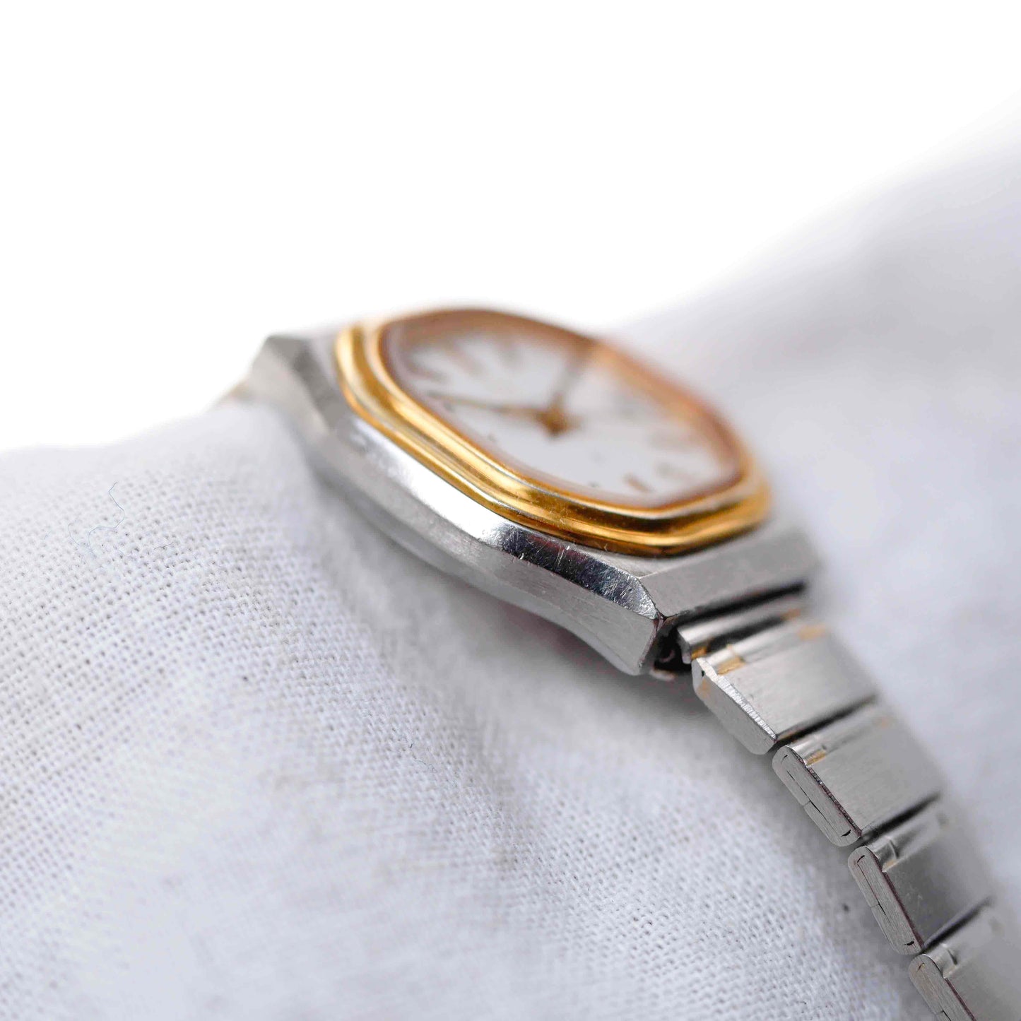Eterna Vintage Tank Style: Ladies 80s White Dial Two Tone