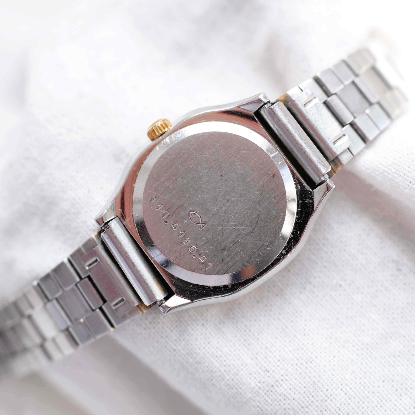 Eterna Vintage Tank Style: Ladies 80s White Dial Two Tone