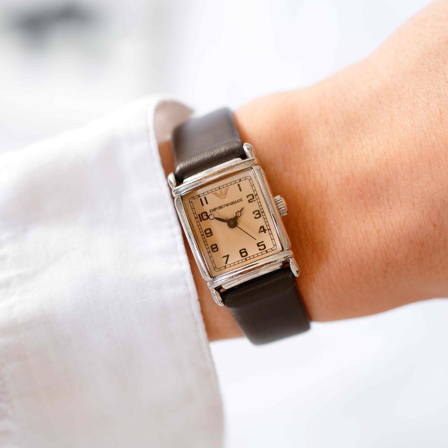 Emporio Armani Watch: Vintage Ladies 90s Elegant Rectangular Style