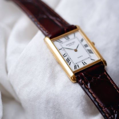 Raymond Weil Tank: Vintage Ladies Watch 90s Golden Rectangular Style Roman Numerals