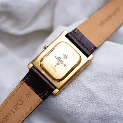 Raymond Weil Tank: Vintage Ladies Watch 90s Golden Rectangular Style Roman Numerals