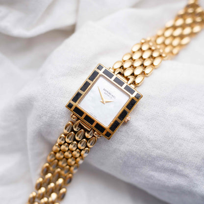 Raymond Weil Tank: Vintage Ladies Watch 90s Gold Mother of Pearl Dial