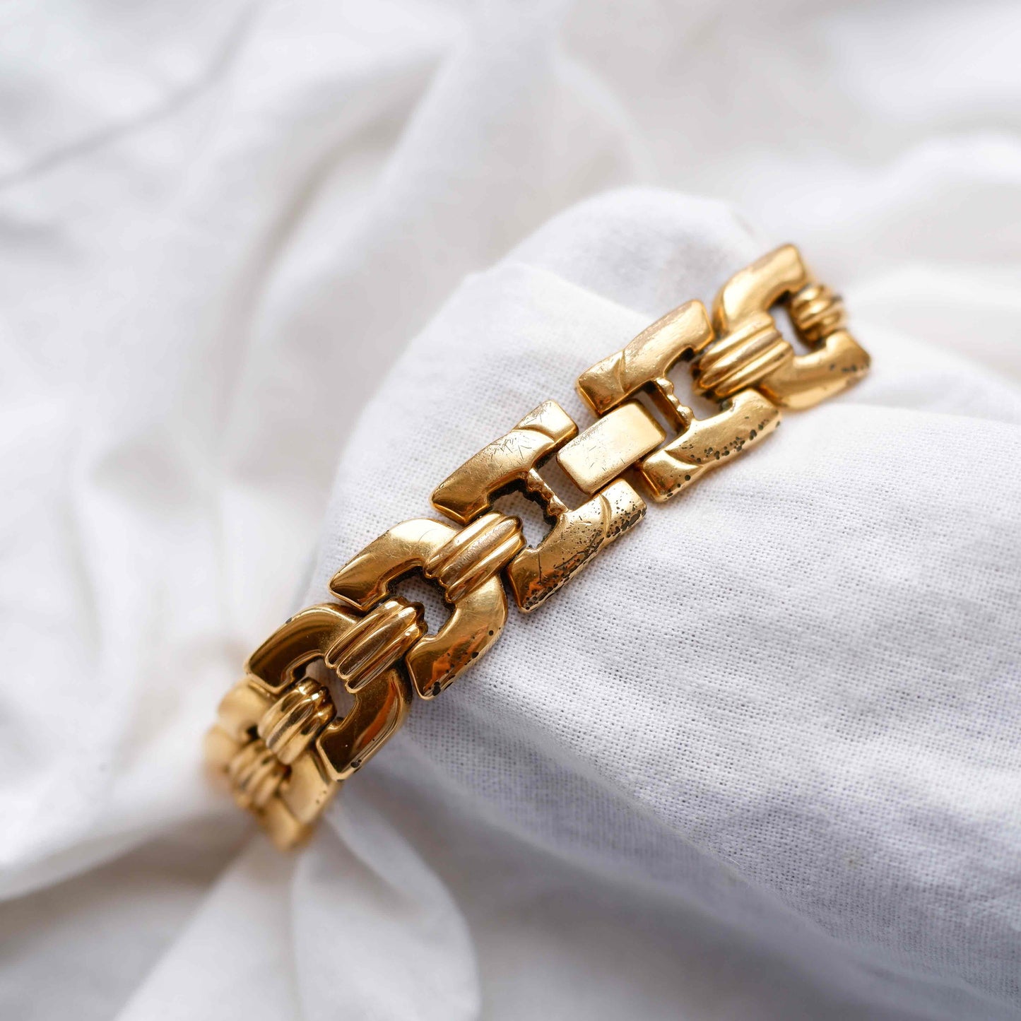 Pulsar by Seiko Tank Watch: Vintage Ladies 80s Golden with White Roman Dial