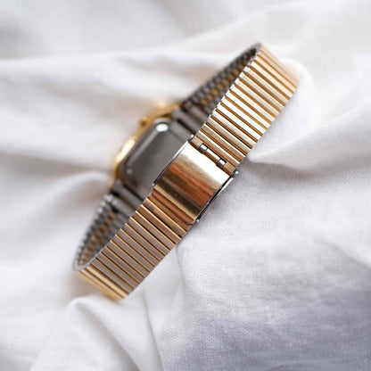 Seiko Digital Watch: Vintage Ladies 80s Golden with Digital Display