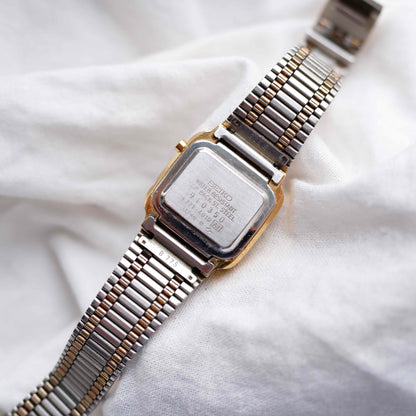 Seiko Digital Watch: Vintage Ladies 80s Golden with Digital Display