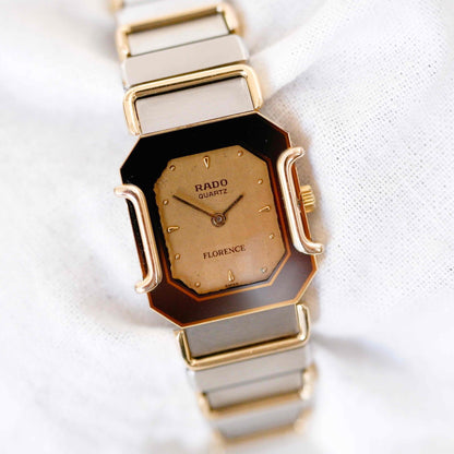 Rado Florence Cocktail: Vintage Ladies Watch 80s Golden Two Tone Classic