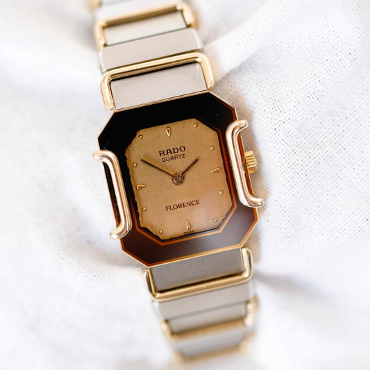 Rado Florence Cocktail: Vintage Ladies Watch 80s Golden Two Tone Classic