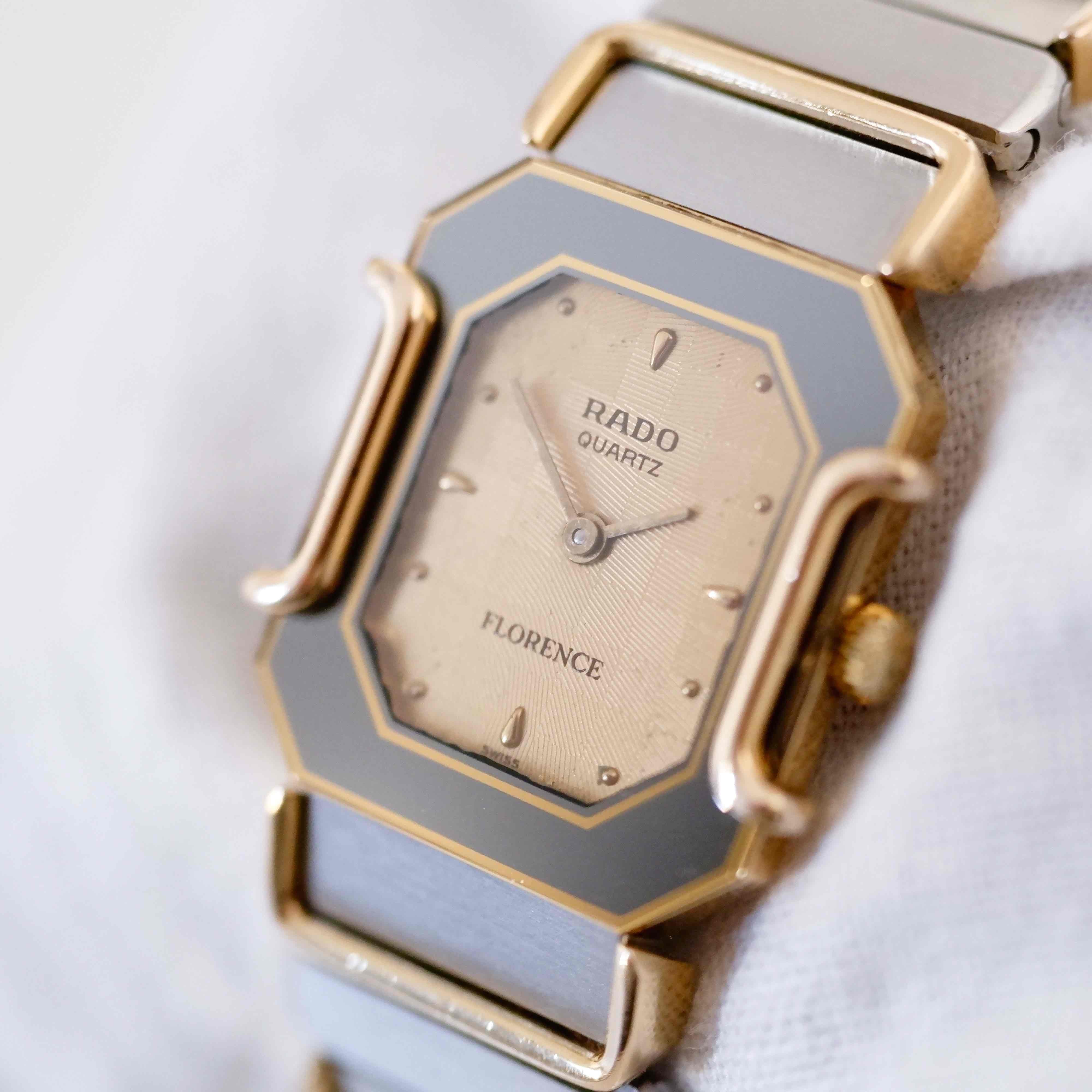 Rado Florence Cocktail: Vintage Ladies Watch 80s Gold Two Tone