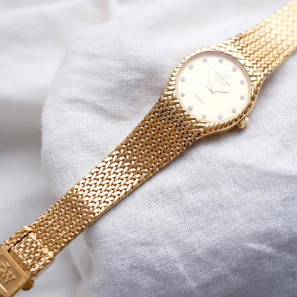 Raymond Weil Cocktail: Vintage Ladies 80s Gold with Diamond Numerals - NOS