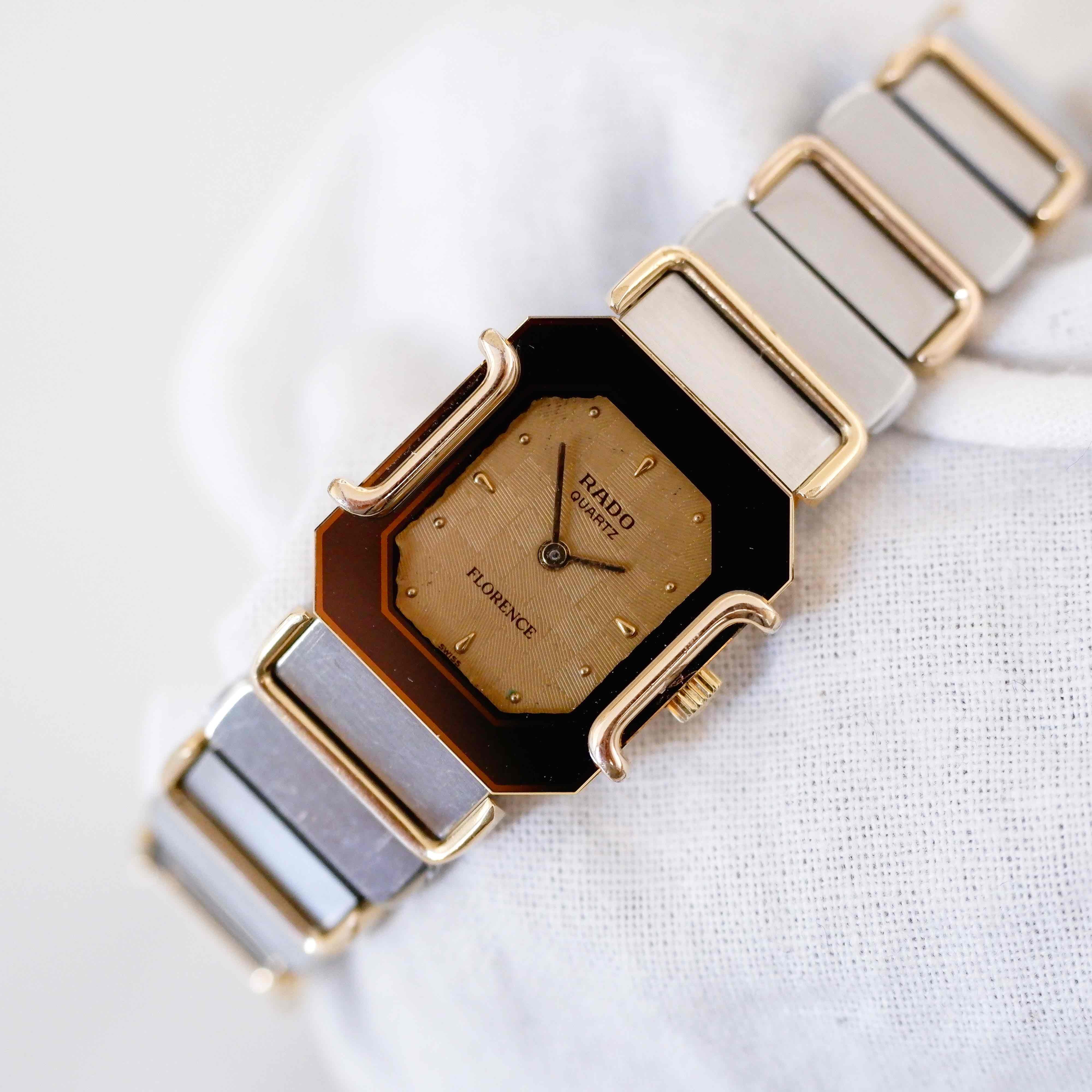 Rado Florence Cocktail: Vintage Ladies Watch 80s Gold Two Tone