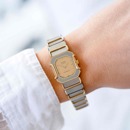 Rado Florence Cocktail: Vintage Ladies Watch 80s Golden Two Tone Classic