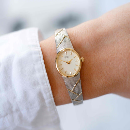 Citizen Cocktail Watch: Vintage Ladies 80s Golden Dainty with White Dial