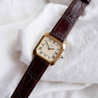 Oriosa Tank Watch: Vintage Ladies 60s Golden Mechanical with Roman Numerals