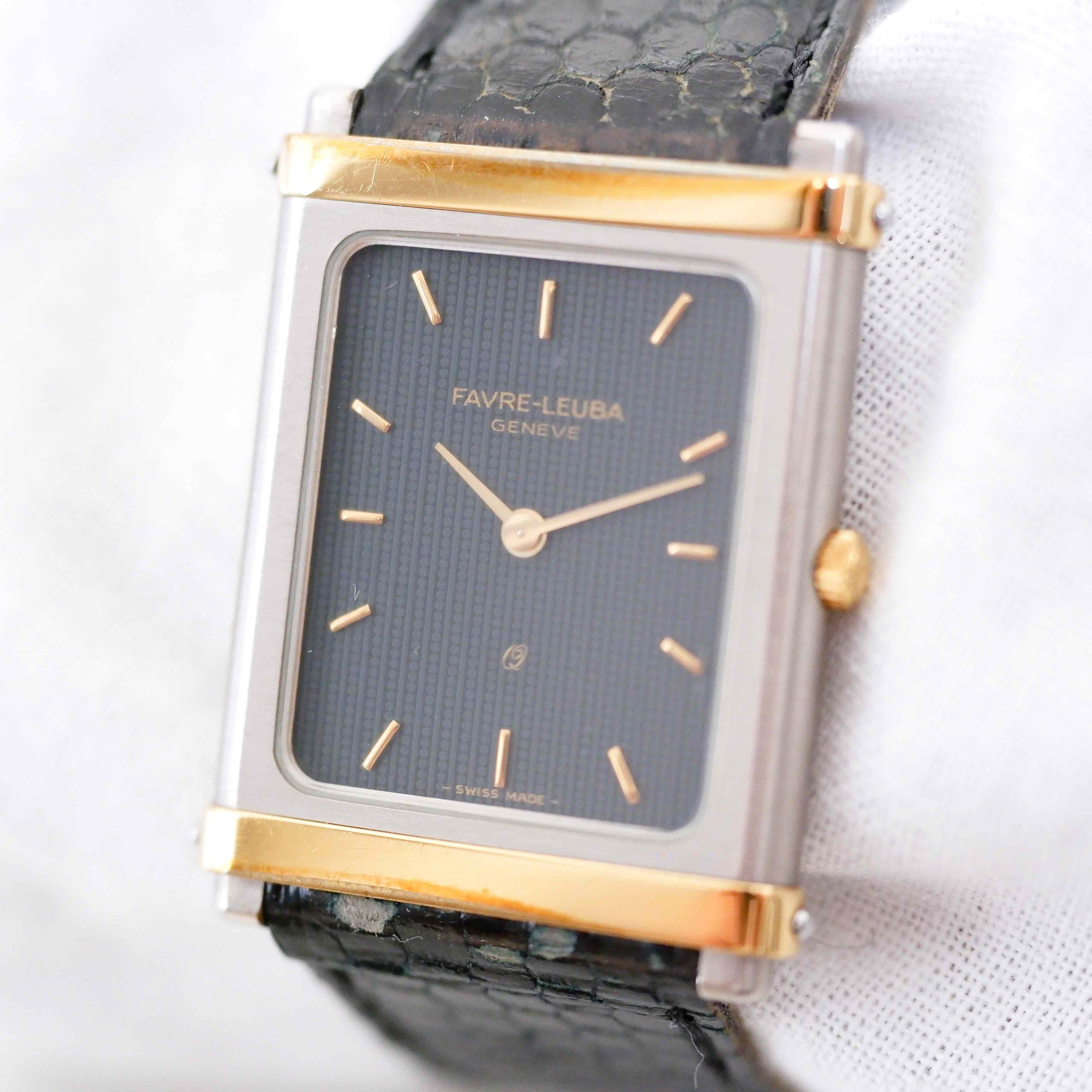 2025最新のスタイル Favre Leuba Rectangular Two-Tone 80s Watch: Ladies Vintage 腕時計