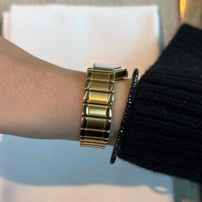 Seiko Half Moon: Vintage Cocktail Watch 90s Golden Black Stella Dial - NOS