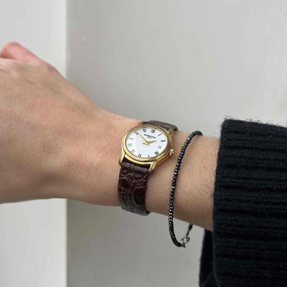 Raymond Weil Watch: Vintage Dainty 90s Golden White Roman Dial
