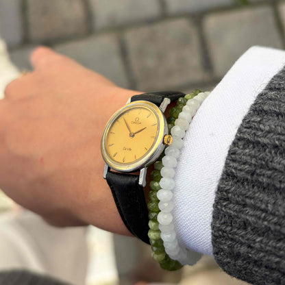 Omega De Ville: Vintage Ladies Watch 80s Two-Tone Gold Dial Quartz