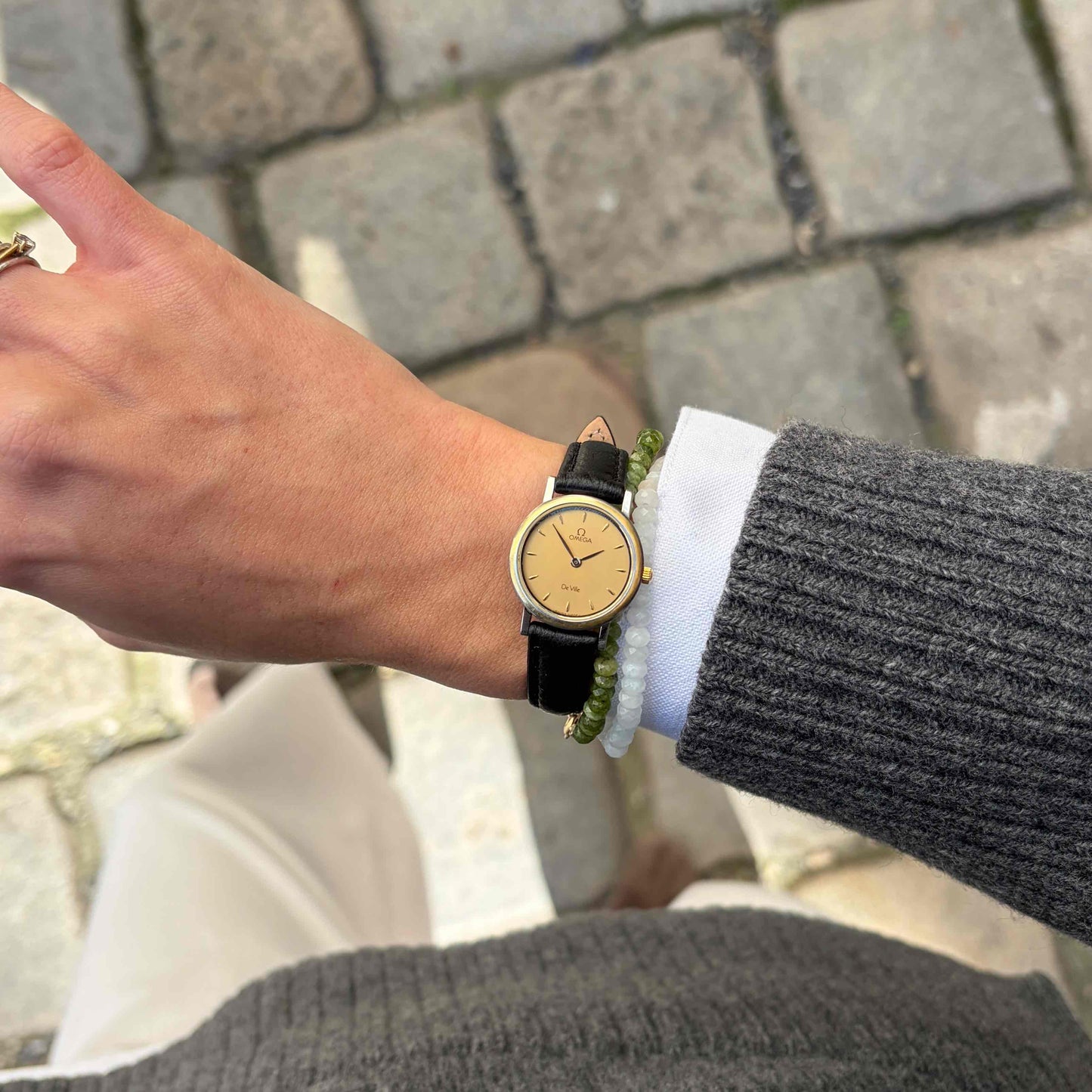 Omega De Ville: Vintage Ladies Watch 80s Two-Tone Gold Dial Quartz