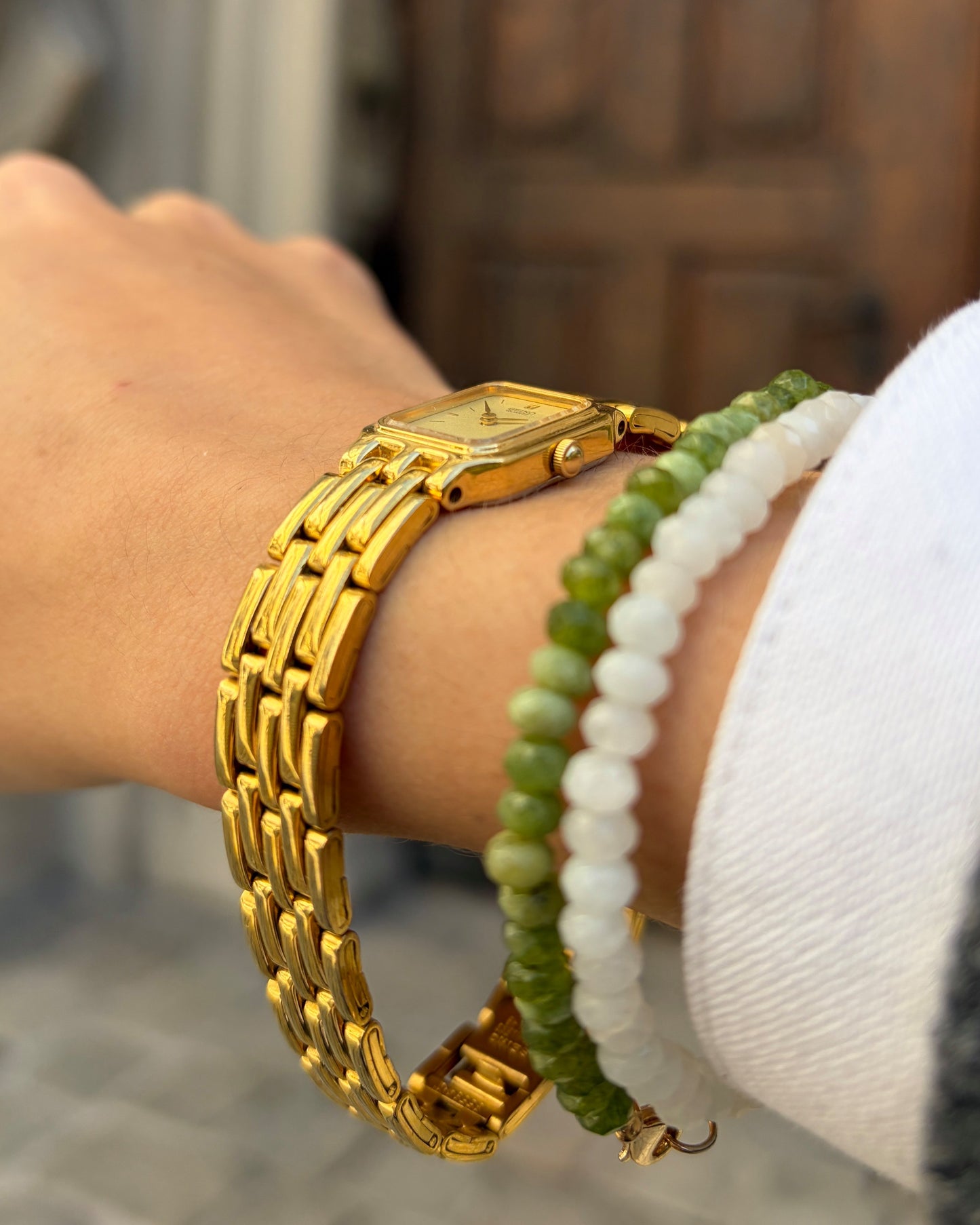 Seiko Cocktail Tank: Ladies Vintage 80s Champagne Dial - MINT