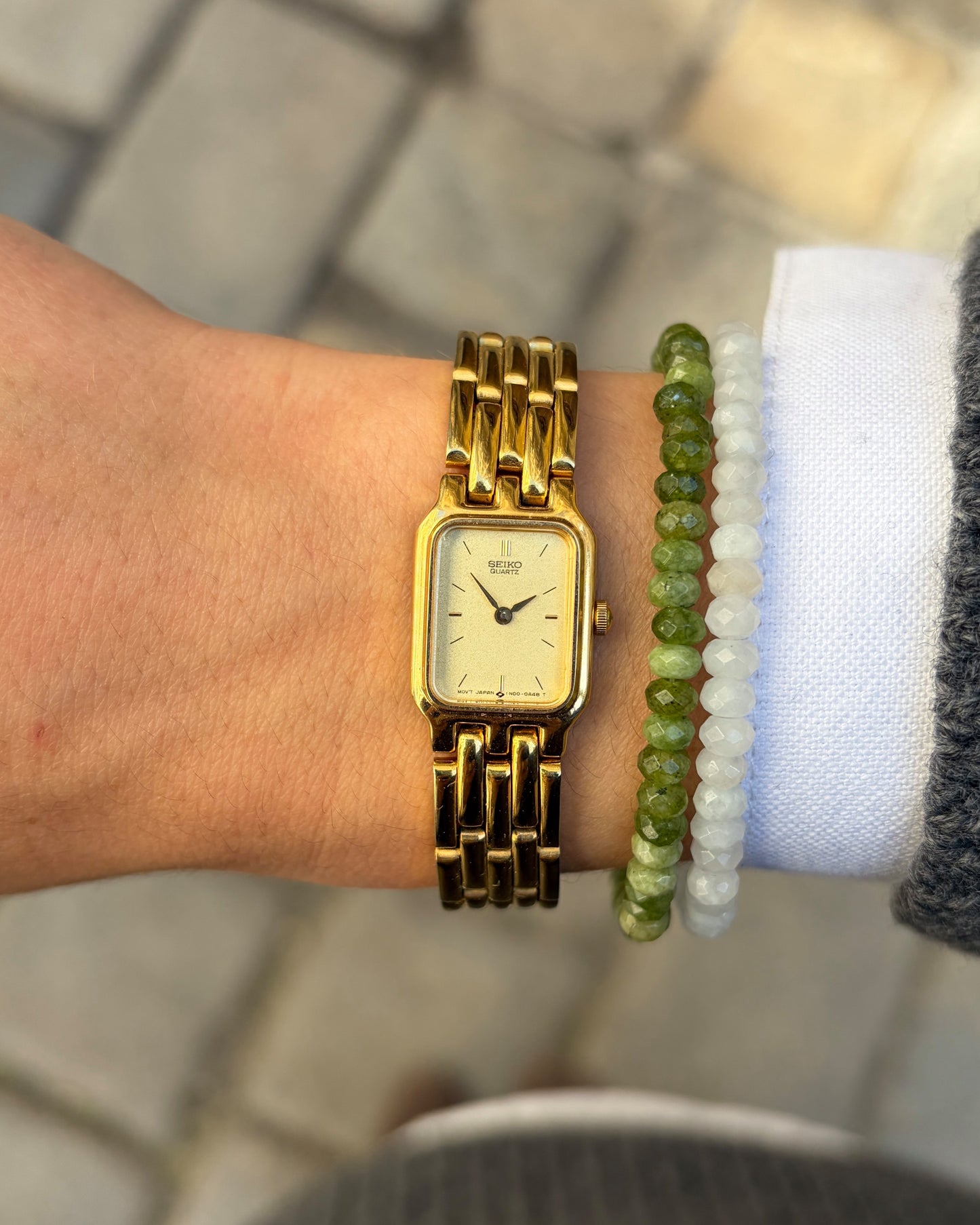 Seiko Cocktail Tank: Ladies Vintage 80s Champagne Dial - MINT