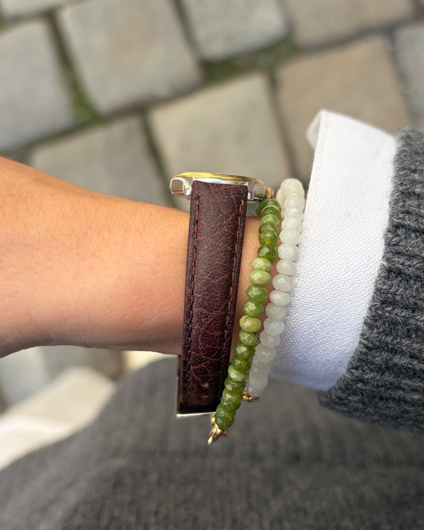 Omega Seamaster Watch: Vintage Ladies 90s Two-Tone White Structured Dial