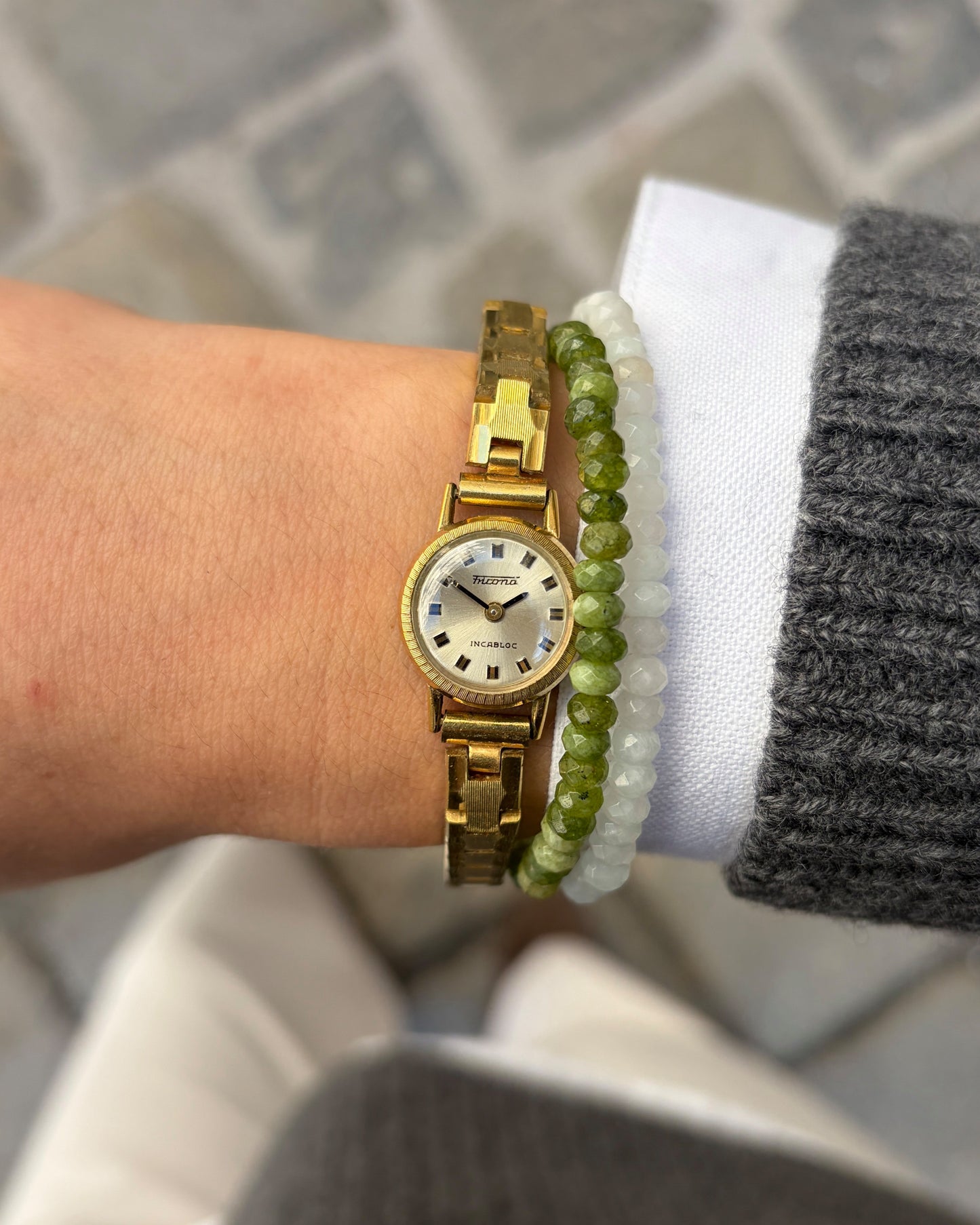 Fricona Cocktail Watch: Ladies Dainty 70s Mechanical Sunburst Dial