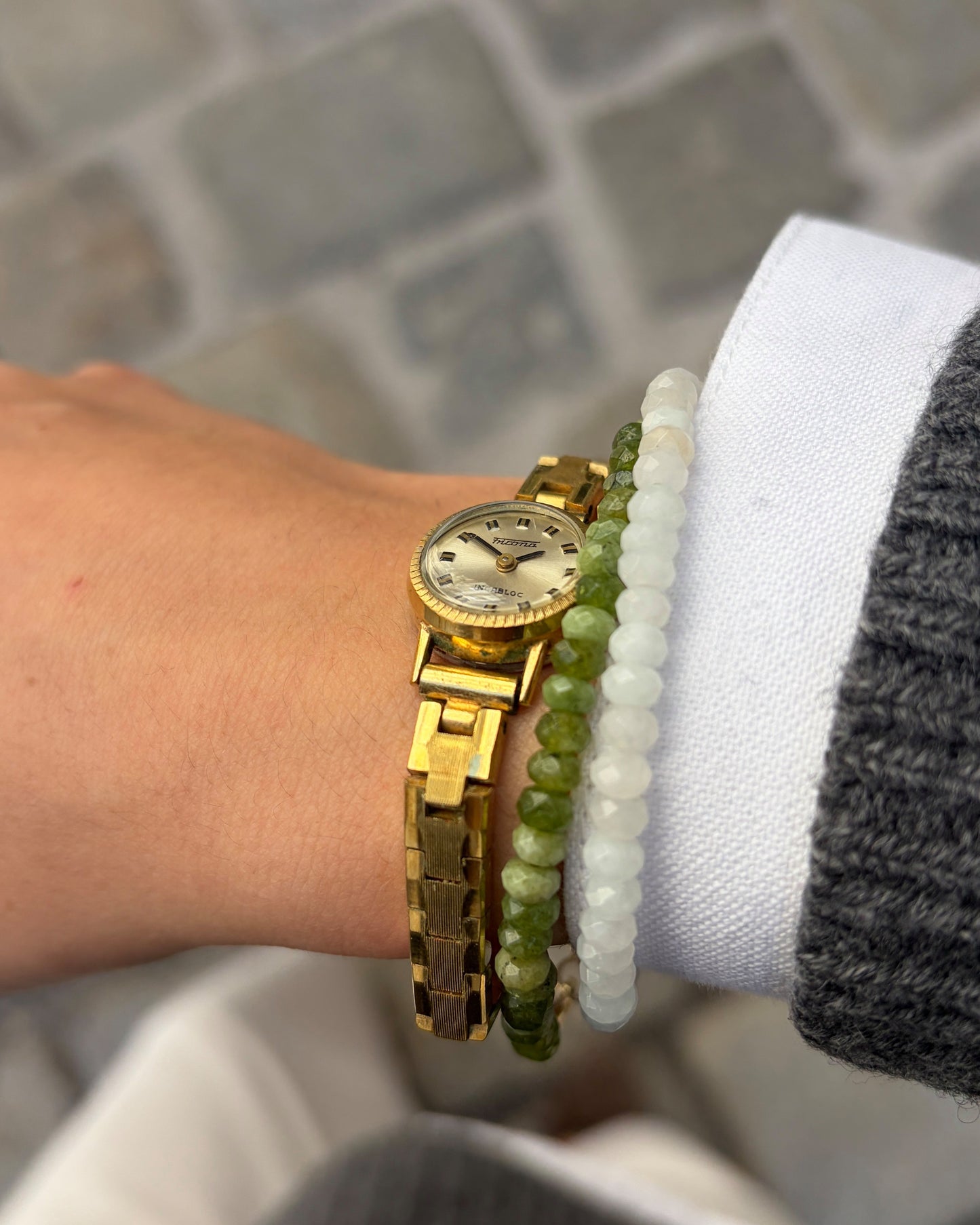 Fricona Cocktail Watch: Ladies Dainty 70s Mechanical Sunburst Dial