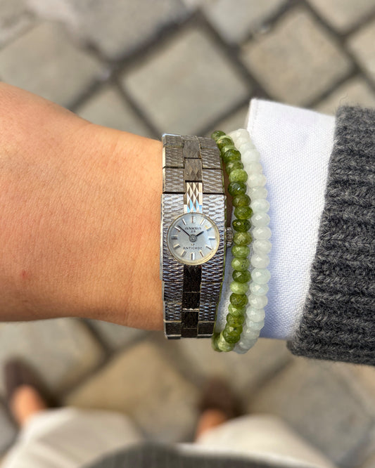 Ankra Cocktail Watch: Vintage Ladies Silver Style 60s White Dial Mechanical