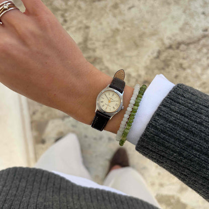 Eterna Royal Quartz: Ladies Watch 80s Gold with White Roman Dial