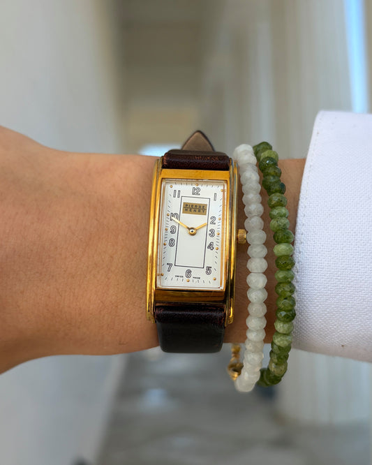 Pierre Henry Tank: Ladies 90s Vintage Watch Gold with Classic Arabic Numerals