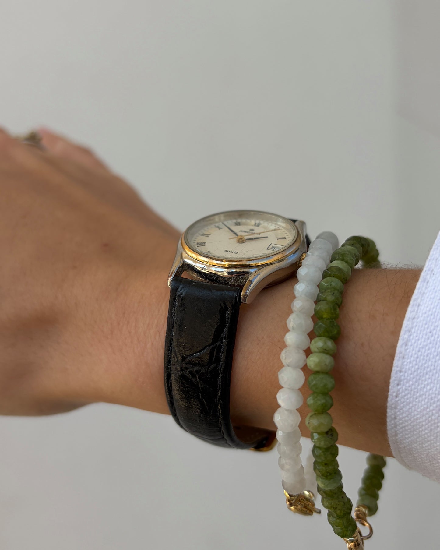 Junghans Vintage Watch: Ladies 90s Two Tone White Roman Dial