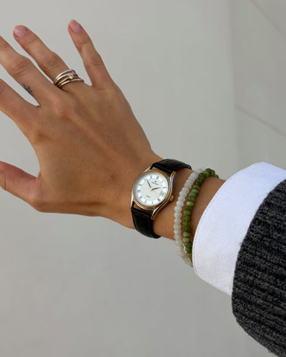 Junghans Vintage Watch: Ladies 90s Two Tone White Roman Dial