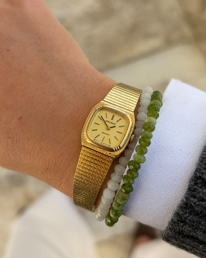 Orient Vintage Watch: 90s Cocktail Ladies Golden Integrated Bracelet