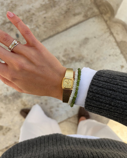 Orient Vintage Watch: 90s Cocktail Ladies Golden Integrated Bracelet