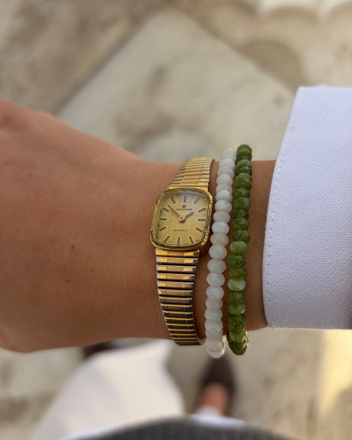 Junghans Cocktail Watch: Vintage Ladies Dainty 70s Golden Two-Tone