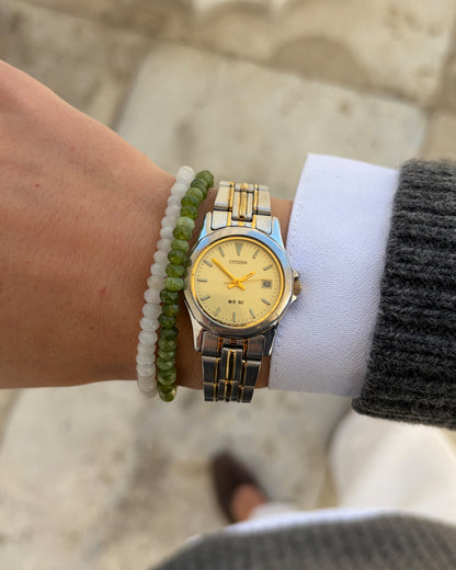 Citizen WR50 Watch: Ladies Vintage 90s Light Champagne Dial Two-Tone Bracelet