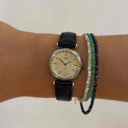 Seiko Vintage Ronde: Ladies Watch 80s Two-Tone Champagne Dial