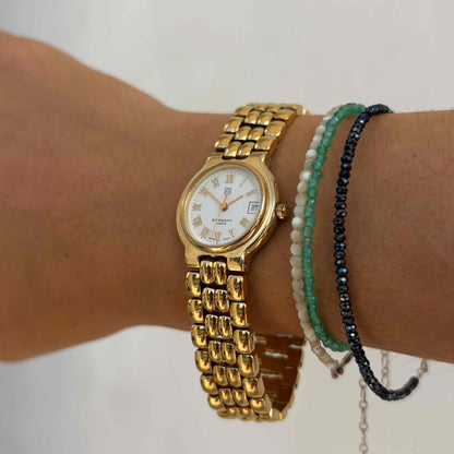 Givenchy Cocktail: Vintage Ladies 90s Gold White Dial with Roman Numerals