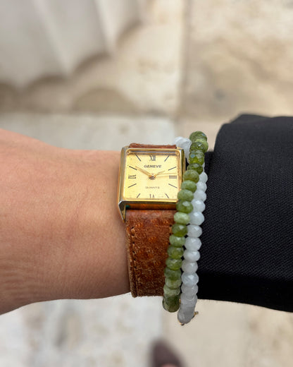 Geneve Tank Watch: Vintage Dainty Ladies 90s Golden Classic Roman Numerals