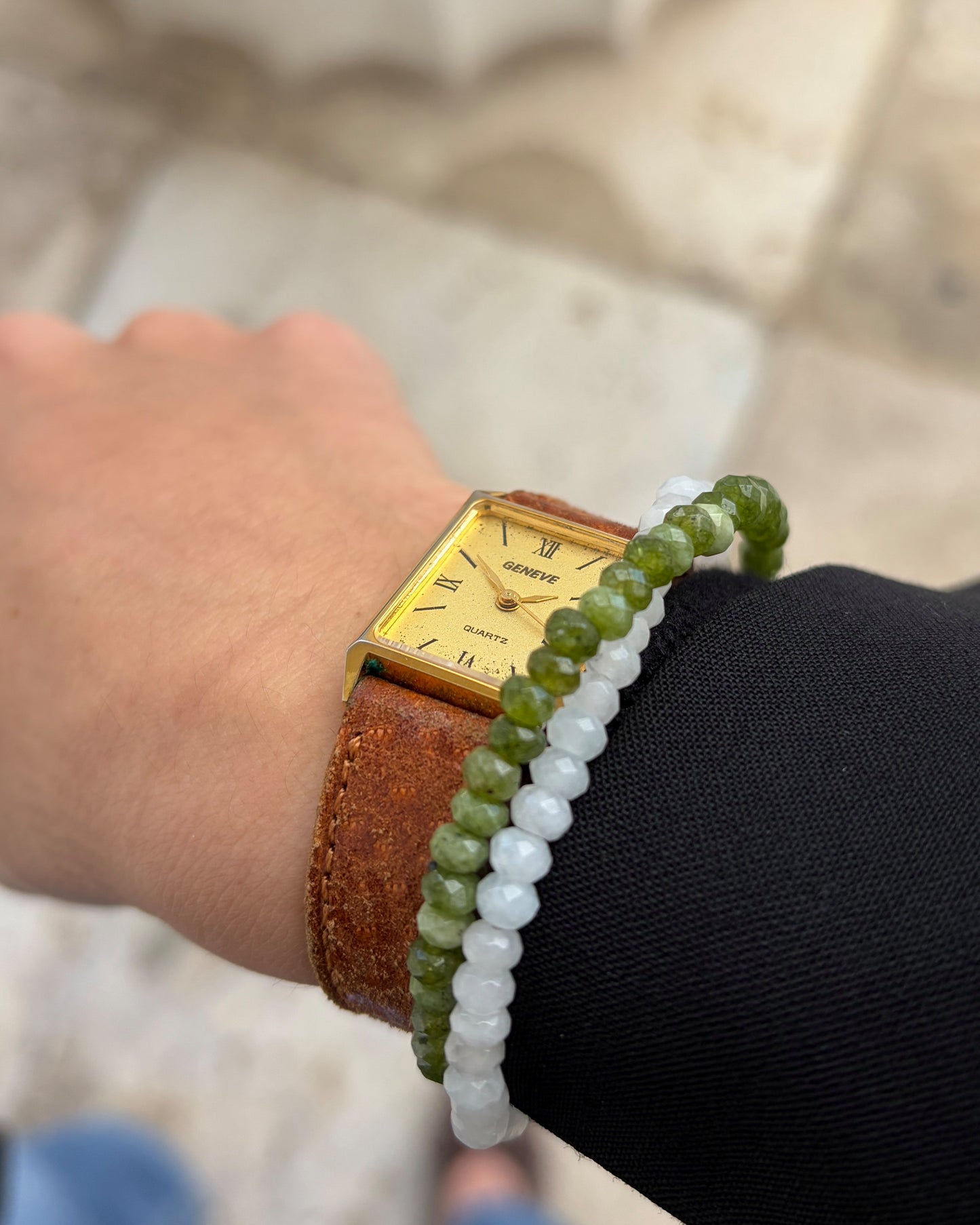 Geneve Tank Watch: Vintage Dainty Ladies 90s Golden Classic Roman Numerals