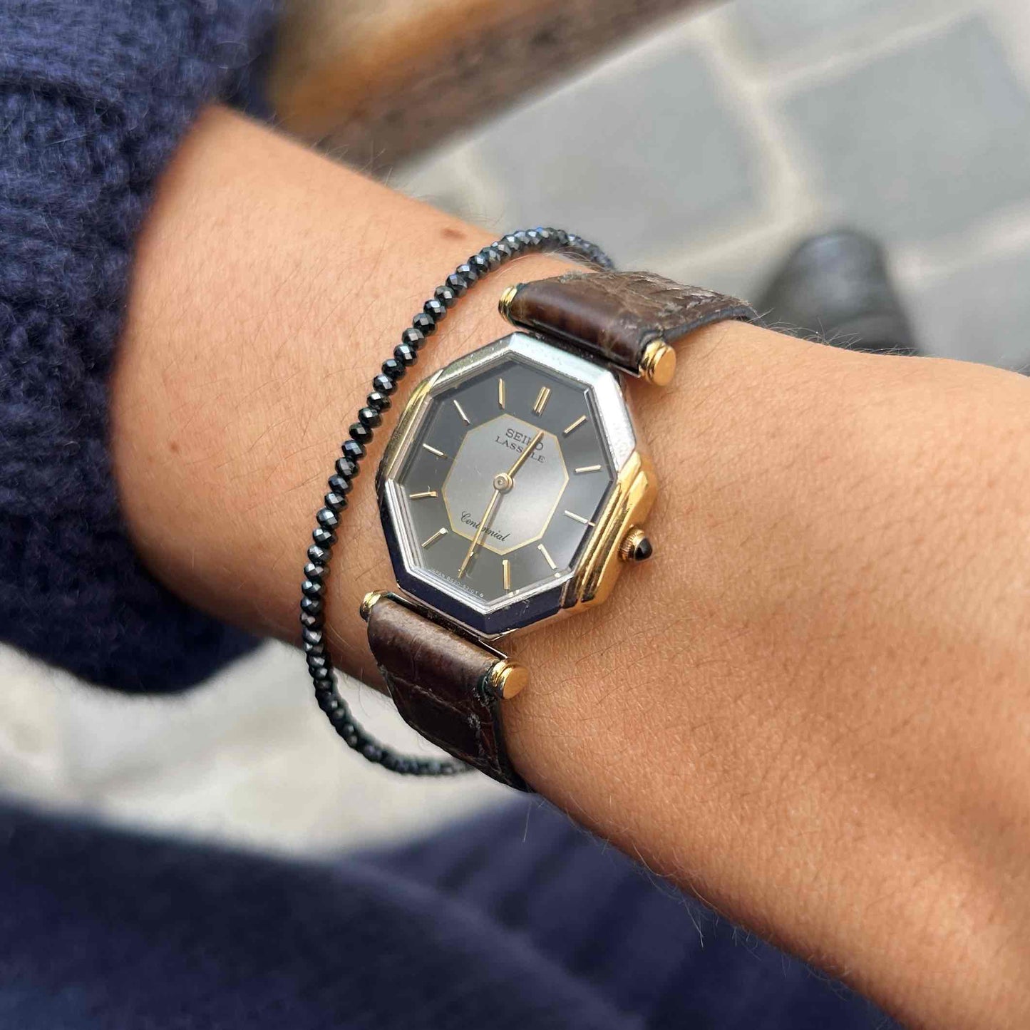 Seiko Lassale Centennial : Ultra-Rare Ladies 80s Two Tone Gold Gray and Black Dial with Box