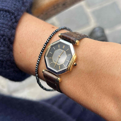 Seiko Lassale Centennial : Ultra-Rare Ladies 80s Two Tone Gold Gray and Black Dial with Box