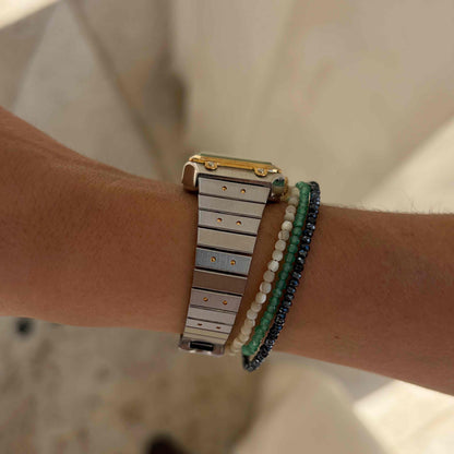 Orient Tank Watch: Ladies Vintage 80s Champagne Dial Two-Tone Bracelet