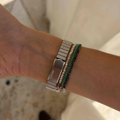 Orient Tank Watch: Ladies Vintage 80s Champagne Dial Two-Tone Bracelet