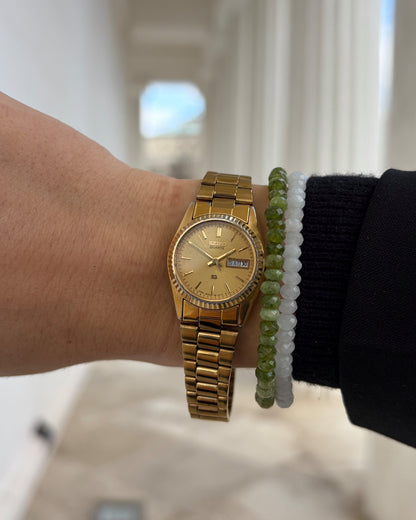 Seiko Day Date: Ladies President SQ Vintage 90s Fluted Bezel Golden Dial