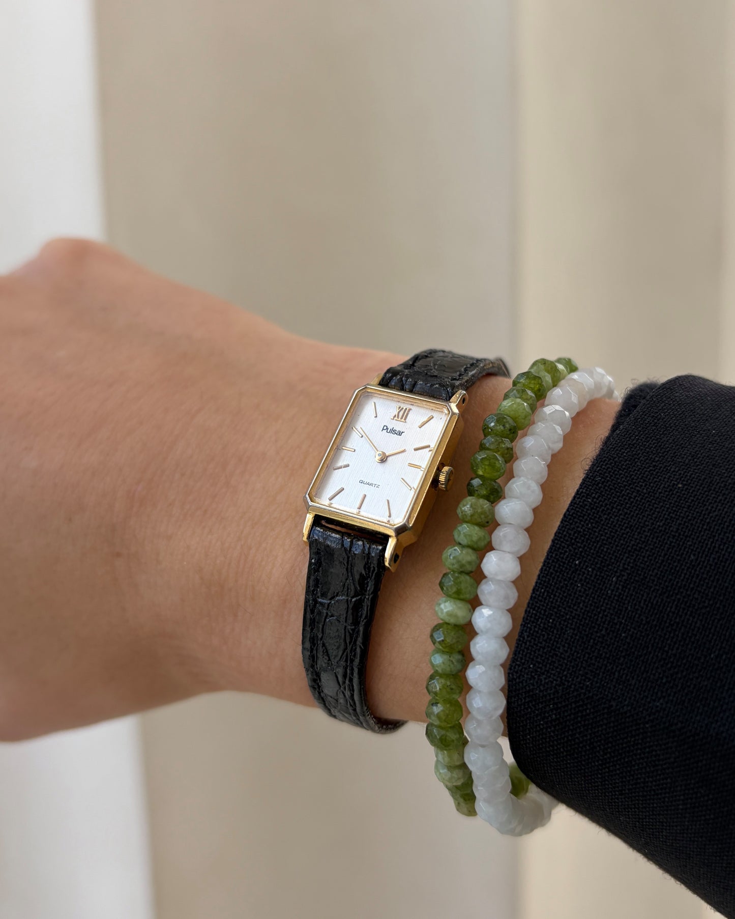 Pulsar Tank Watch: Vintage Cocktail Ladies 90s with White Dial