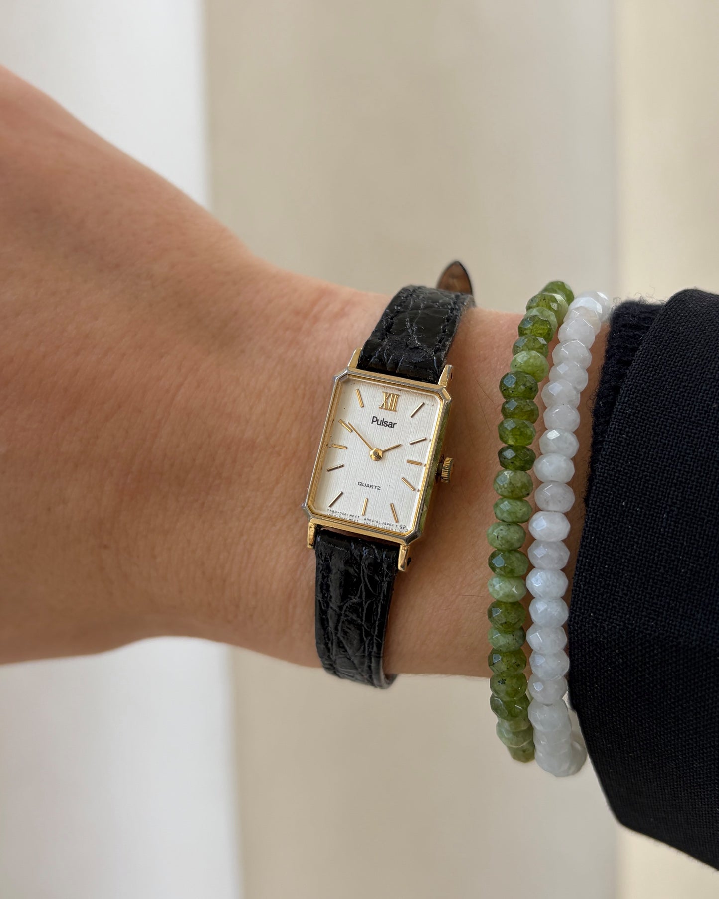 Pulsar Tank Watch: Vintage Cocktail Ladies 90s with White Dial