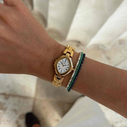Seiko Cocktail Watch: Ladies Vintage 80s White Roman Dial - MINT